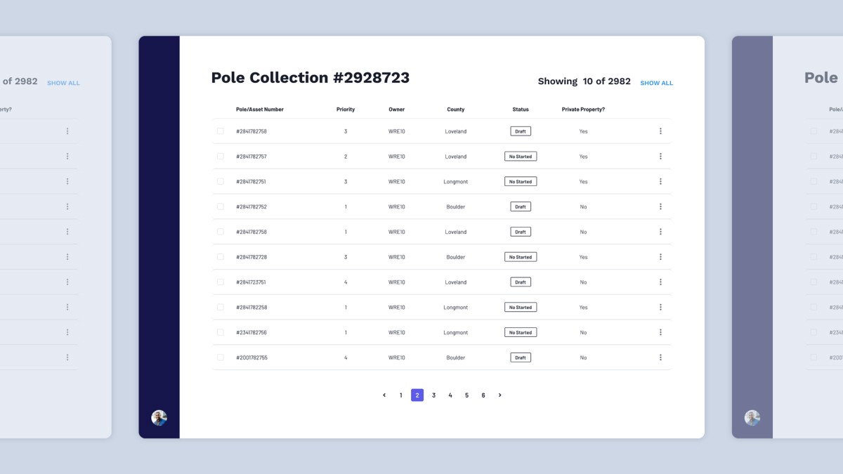 Structured existing pole data