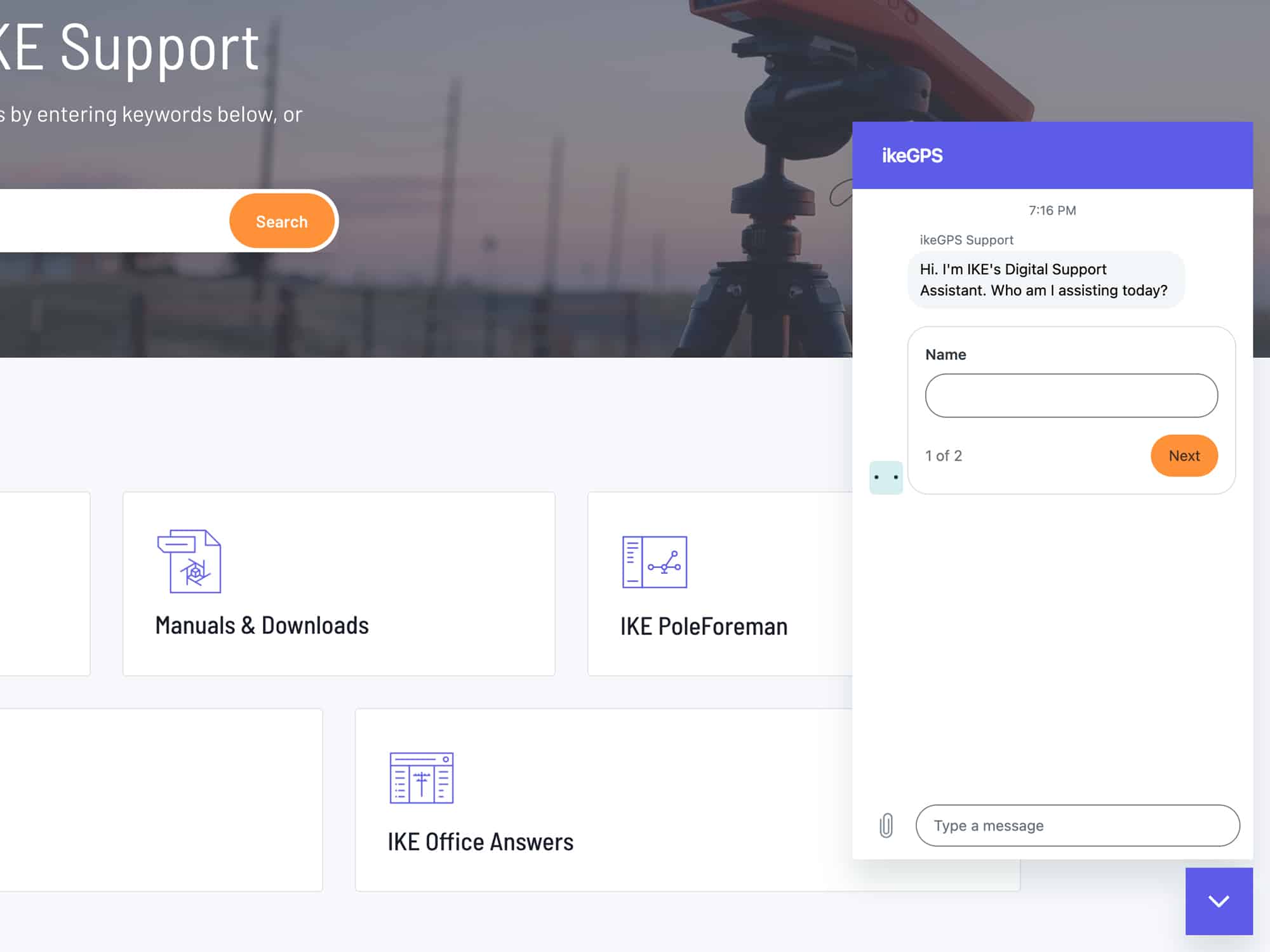 Support Center Search Assistant