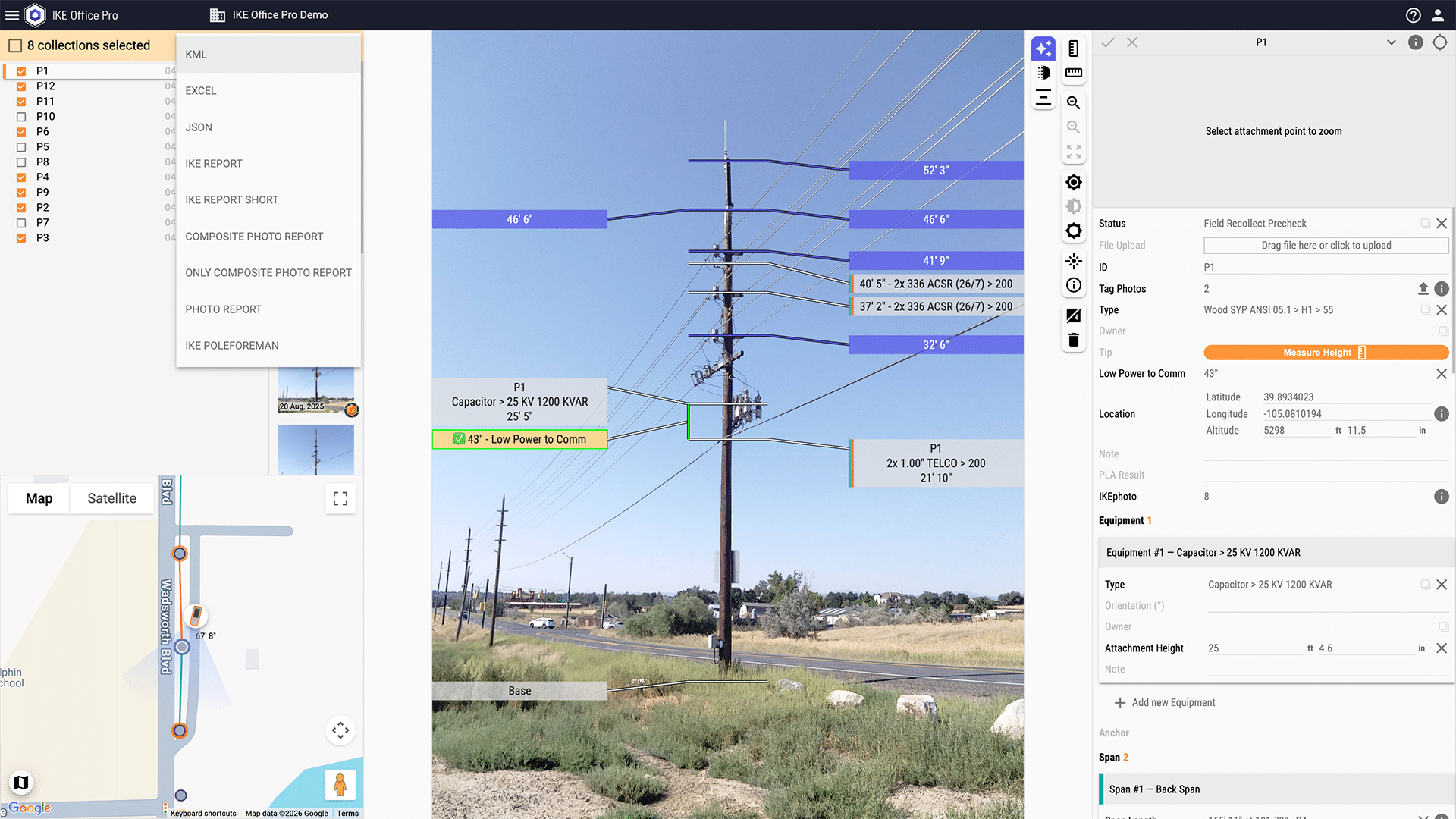 IKE Office Pro software with pole annotations